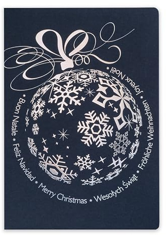art nuvo – Exclusivas tarjetas de Navidad – Juego de 10 tarjetas iguales, 120 x 170 mm, motivos de Navidad dorados y estampados, fabricados en papel para joyas con insertos y sobres, tamaño mediano