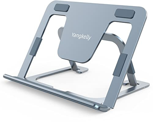 Yangkelly Support de Tablette Pliable et Réglable, en Alliage D'aluminium pour iPad 7 à 12,9, Téléphones Portables, Surfaces, etc. (Zone Grise)