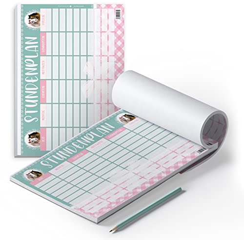 itenga Stundenplan DIN A4 als Block 25 Blatt Stundenplanblock stundenpläne (Pferd)