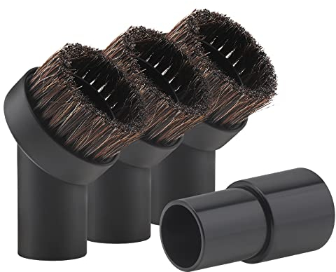 TQEONKL Vakuumbürste Pferdehaar Vakuumaufsatz Runde Staubbürste mit Universalanschluss, 1,25 Zoll Bürstenersatz mit 1,25 bis 1,37 Zoll Vakuumschlauchadapter Werkzeug für Standardschlauch