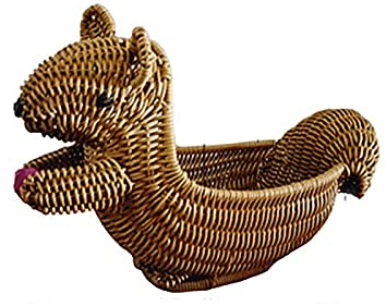 Fruits Squirrel Figure Ratancorb Fruit Bol Collonne Bol Panier de pain Servant Tablette Panier Traité Basket Keepsakette Rattan Panier Panier Panier,Natural