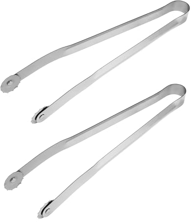 2 Stück Grillzange Mit RäDchen zum Drehen，38CM BBQ WüRstchen Wendezange，Grillzange Edelstahl，Wendezange Grill,Geeignet für Grill, Koch, Grill und Buffetzubehör im Freien