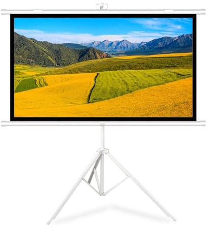 Pantalla Con Trípode, 50 Pulgadas 60 Pulgadas 72 Pulgadas, Pantalla De Proyector Con Soporte, Altura De Pantalla Ajustable, Pantalla De Proyector Portátil Con Soporte, Para Cine Familiar(White,16:9 50