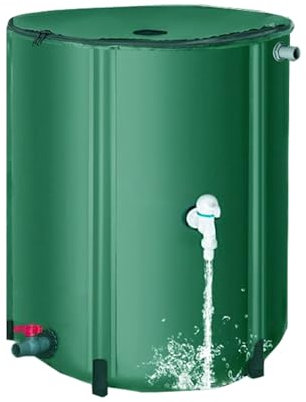 TRUNXUCL Rain Catcher Barrel with Spigot Collapsible Rain Barrel Kit Water Storage with Lid Collection Water Barrel(40x78cm/16x31in)