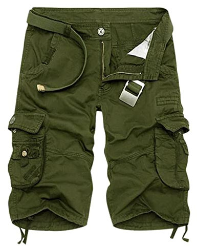 Pantaloncini cargo alla moda da uomo Pantaloncini da combattimento per ragazzi Multi tasca Casual Pantaloni corti con polsino regolabile Mezzi pantaloni tinta unita Tuta casual Gambe dritte Pantaloni