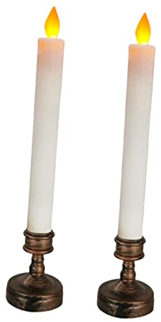 SHINEOFI 2pièces Bougies LED sans Flamme Réalistes Décorations Lumineuses pour Mariage Et Dîner Romantique Ambiance Chaleureuse Et Sécurisée sans Paraffine