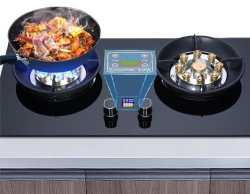 Cuisinière À Gaz 2 Feux 5,2 KW - Plaque De Cuisson À Gaz Intégrée En Verre Trempé, Minuterie Indépendante, Double Combustible GPL/GN, Pour Cuisine, Camping(NG)