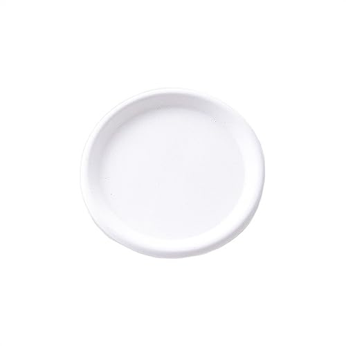 Efterrätt Rund hushålls keramisk mattallrik Brödtallrik Dekorativ tallrik Lämplig for fotodekoration Vit smycketallrik Snacks