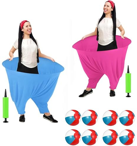 Falafoty Juego de Patio Granny Pants, Juego de Lanzamiento Recreativos al Aire Libre Gigantes, 2 Pantalones 8 Bolas Rebotantes, para Tiempo Libre al Aire Libre,Reunión Familiar,Juego de Fiesta Playa