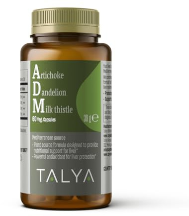 TALYA Milk Thistle Silymarin Artichoke Dandelion Herbal Liver Detox Cleanse Liver Support Supplement Vegan Capsules 60 Count 1 Month Supply Non GMO