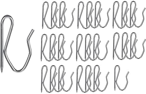 Merriway BH07022 (25 Pcs) Heavy Duty Zinc Metal Pin Drapery Curtain Hooks for Pencil Pinch Pleat - Pack of 25 Pieces