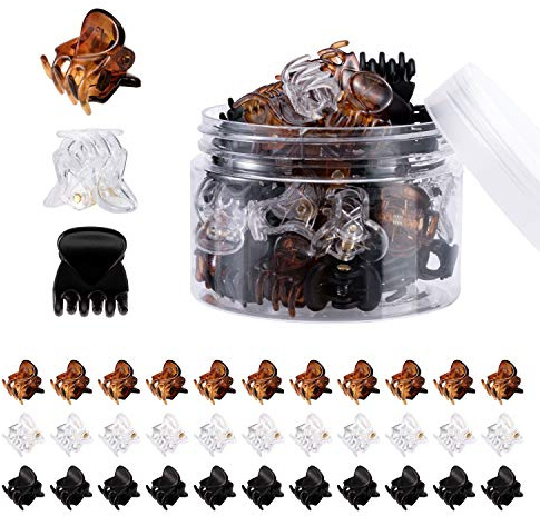 YOHAMA 36 Pcs Durable Mini Hair Claw Clips, Great for Design Kids and Adult Hairstyles, Decroation Buns, Pining Bangs, Strong Grip, Multifunction Clamp Clips.(3 Colors)