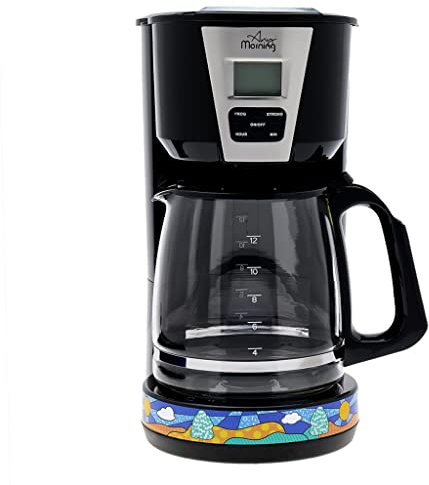 Any Morning Cafetera, 15 tazas de café programable, arranque y apagado automático, función antigoteo, control de fuerza de preparación, placa de calentamiento, fácil de limpiar, 2 litros, 1000 W