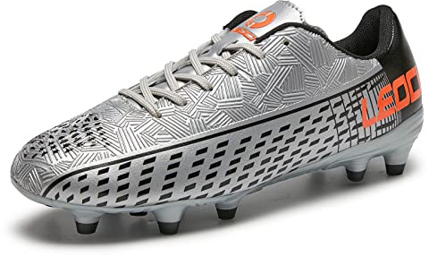 LEOCI Football Shoes for Big Kids (Boys and Grils) Men's and Women's Outdoor Unisex Soccer Cleats Firm Rugby Boots