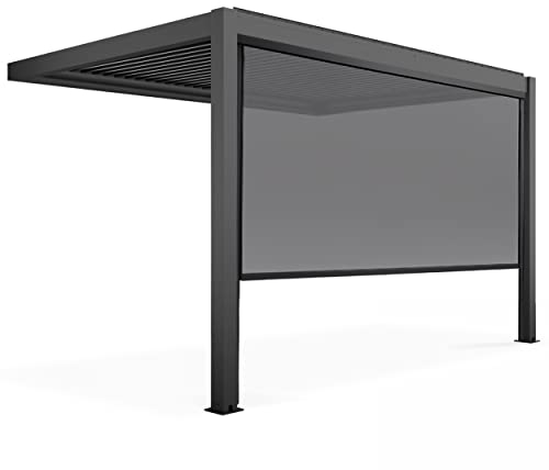 Oviala Pergola bioclimatique adossée 3x4m et 1 Store 3,73 x 2,34 m