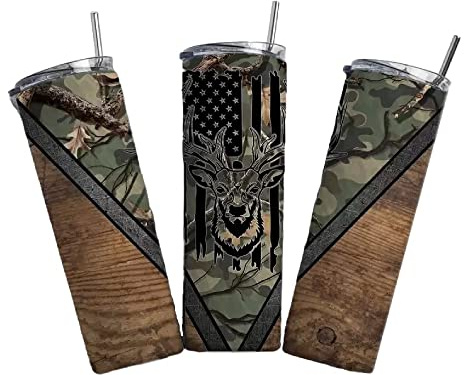 Deer Tumbler Sublimation Wrap - Ready to Press Sublimation Transfer - 20 oz Straight, Tumbler, Deer Woodgrain Tumbler Wrap, Men, Father