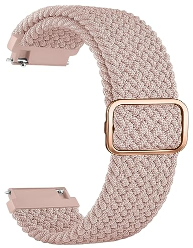 Amzpas für 20mm 22mm Armband Nylon Uhrenarmband mit Schnellverschluss Geeignet Sport Ersatzarmband 20mm 22mm für Damen Herren (20mm, Rosa)