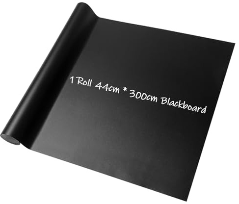 Blackboard Wall Sticker, 17.3 x 118.1 Removable Chalk Board Easy-to-Clean for Home Office Classroom Ideal Wallpaper for Notes Drawings and Creativity