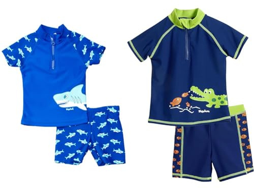 Playshoes zweiteilig Schwimmshirt Badeshorts Badebekleidung Hai 110-116 zweiteilig Schwimmshirt Badeshorts Badebekleidung Krokodil 110-116