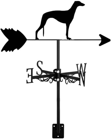 Veleta de metal para perros, indicador de dirección, fácil de usar, para montaje en techo al aire libre, granja, patio, jardín, galgo