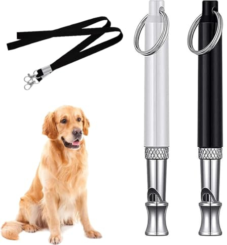 AYVRUOP Sifflet Ultrason Chien Anti Aboiement, RéGlable Sifflet Ultrason Chien, avec LanièRe, Sifflet Ultrason Anti Gibier, Paquets De Sifflet Chien, Sifflet pour Chien pour Le Rappel, 2 pièce