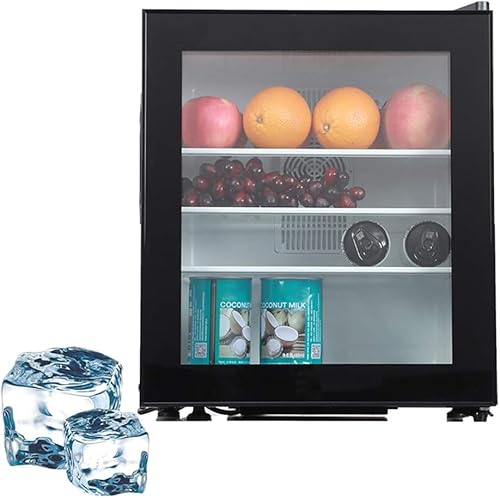 Wrobelax Upright Freezer with Door Lock, Compact Single Door Vertical Freezer, Table Top Mini Fridge for Office Dorm Or Apartment, 30L(Size:glass door)