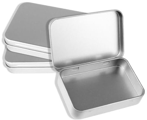 3 Stück Metalldose Klein Aufbewahrungsbox, Rechteckig Dose Blechdose mit Deckel Metalldose Seifenbox für Gewürze Kosmetika üßigkeiten und kleinen Gegenständen, 88 x 60 x 18 mm/3,46 x 2,36 x 0,7 Zoll