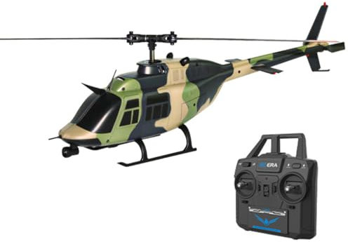 MasterBrickPlay RC Helicopter, C138 1/33 Scale BELL 206 Airplane 2.4G 6CH Military Aircraft Helicopter Model with Two Batteries, Indoor Aircraft Flying Toy for Beginner Adults