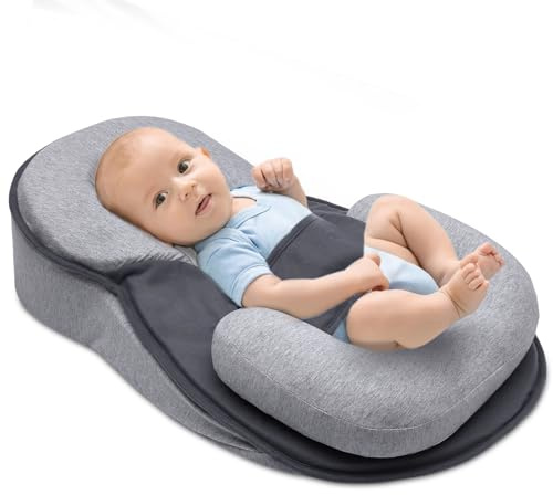 Baby Feeding Support Wedge Pillow, Infant Nursing Cushion with Gentle Incline for Bottle Feeding and Tummy Time, Portable Lounger Support