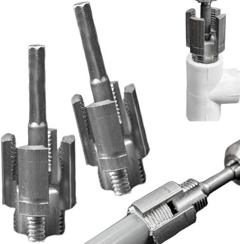 1/2'' and 3/4'' Water Pipe Internal and External Integrated Threader, Pipe Threading Plumbing Tool Set, Carbon Steel Pipe Thread Taps, Efficient Thread Cutting Tools (1/2+3/4)