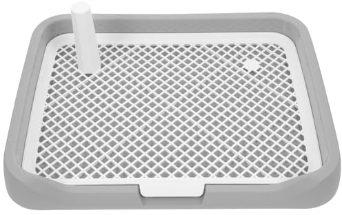 DIKACA Bandeja Inodoro Perros Reutilizable Abs Resistente para Entrenamiento Cachorro y Perros Grandes Fácil Limpieza con Partes Desmontables Versátil para Razas Gris