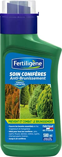 FERTILIGENE FBRUCO2 - Soin Anti-Brunissement des Conifères 500 ml - Prévient et combat le brunissement - Couvre les besoin en fer, magnésium et manganèse - Formule concentrée - Jusqu'à 20 plantes