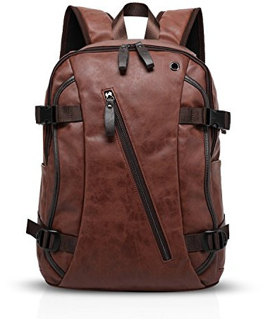 FANDARE Rucksack 14 Zoll Laptop Rucksack Geschäft Wandern Reise Schüler Rucksack Diebstahlsicher Gute Qualität Damen/Herren Wasserdicht PU Braun