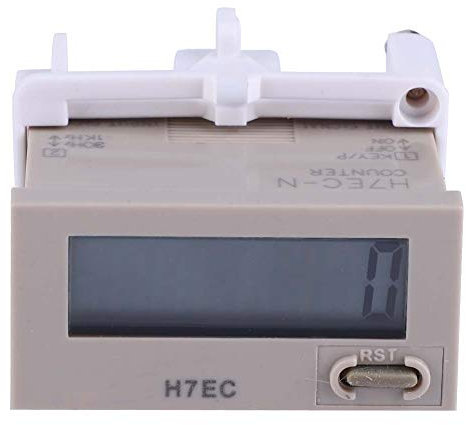 Contador Electrico H7EC-N Sin Voltaje de Entrada LED Medidor de Contador Digital Contador Eléctrico Digital Pantalla LCD de 8 dígitos 0-99999999 Rango de Conteo Totalizador Digital Con Soporte