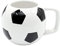 Dekohelden24 Tasse à café en céramique en forme de football - Dimensions : environ H x Ø : 10 x 7 cm - Capacité : 400 ml - Blanc/noir
