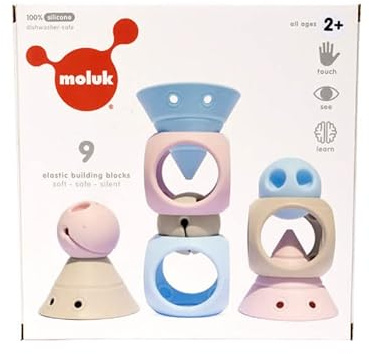 Fat Brain Toys Building Genius by MOLUK - Pastels - Open-Ended Creative Play, Preschool