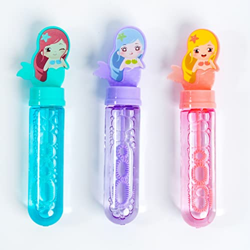 Toyseum 24 x Mermaid Bubbles for Kids Party Bags, Pack of 24 (3 Design Variations) (TOY-BUB-24)