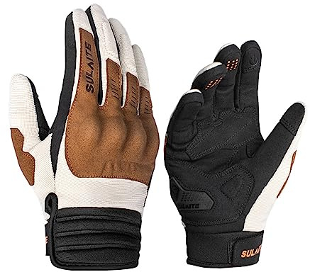 OLYSPM Guanti Moto Estivi,Guanti da Moto Touchscreen,Guanti Moto Donna con Guscio in PVC e Cuscinetti Protettivi in EVA,Guanti Moto Uomo con Antiscivolo,Traspirante per Ciclismo,Motocross,Scalata