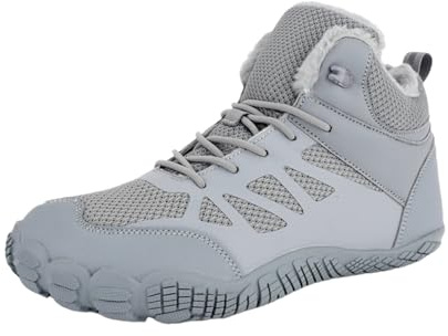 Chaussures Pieds Nus D'hiver pour Homme et Femme Bottes Barefoot Hiver Imperméable Chaussures de Randonnée Confortable Chaudes (Gris,36)