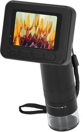 1000x Digitales Mikroskop USB Verbindung Zum PC Handheld Mikroskop mit 2 Zoll IPS Bildschirm 1080p Video 8 LED Leuchten für Schmuckpflanzen Steine für Studenten Hobbyisten