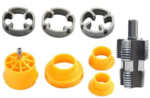 Ksikdeg Electric Drill PVC Pipe Threader Kits Pipe Tap Die Set Includes 3 Dies Suitable for Home Renovation Repair