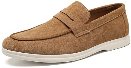 Scarpe Casual da Uomo Penny Loafers Classiche Scarpe Eleganti Senza Lacci,Camel,40 EU