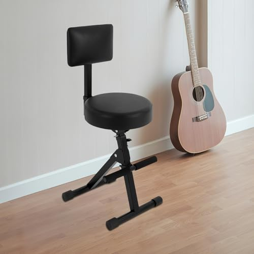 Tabouret de guitare avec dossier, siège de guitare en métal, tabouret de musicien réglable en hauteur, portable, chaise haute pour adultes, batteurs et guitaristes, jusqu'à 100 kg