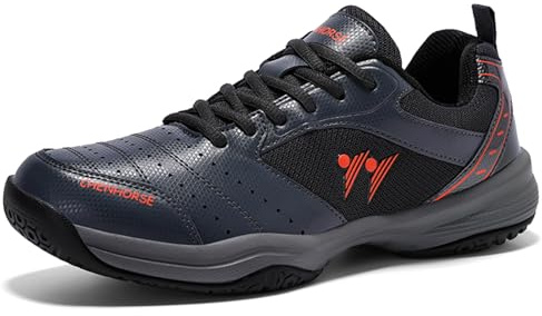 Hiuzylqx Scarpe da Badminton Uomo Donna Leggere Scarpe da Pallavolo Tennis Resistenti Antiscivolo per Pickleball,Floorball,Padel,Table Tennis,A,42 EU