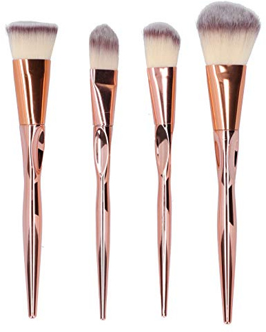 Sminkborstar set 4st mjuka borstar Professionella skönhetsverktyg för foundation konturering Blush Powder ABS Långt skaft Makeup Brush Kit
