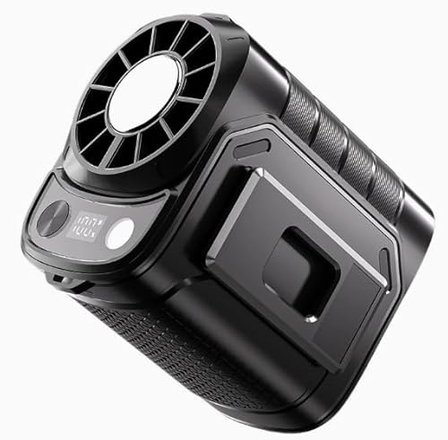 SWTHM Waist Clip Fan, Wearable Portable Personal Cooling Fan 13000RPM 5 Speed Adjustable Shirt Belt Fan with Rapid Semiconductor Cooling and LED Light for Waist Neck for Outdoor Work Sports