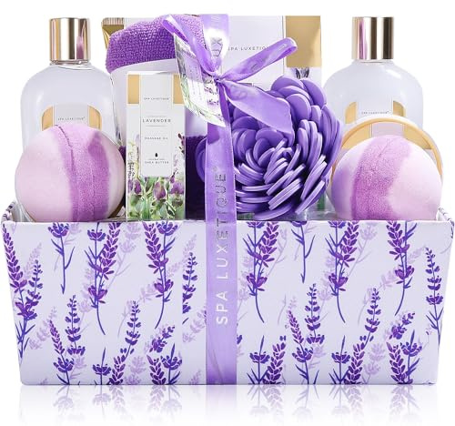 Spa Luxetique Coffret de Bain et de Soins, 12 Pièces, Parfum de Lavande, Lotion pour le Corps, Boules de Bain, Idée Cadeau de Saint Valentin Parfait pour Femme, Cadeaux Noël, Cadeau Fête des Mères