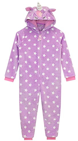Harry Bear Mono Pijama de Unicornio | Pijamas Polares | Unicornio Niño | Manta Niño Morado 4-5 Años