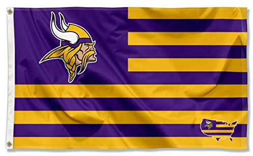 Minnesota Vikings USA American Nation Stripes 3x5 Grommet Flag