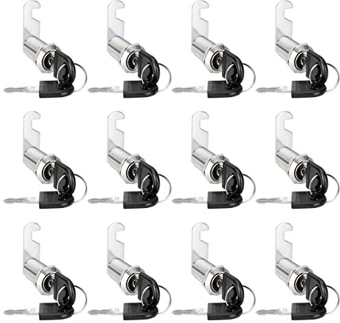 JMIATRY 12 Pack Security Cam Lock 30mm, Security Mailbox Locks with 24 Keys, Each Key is Alike, Security Cabinet Locks for Drawer, Door, Wardrobe, Letter Box and Toolbox